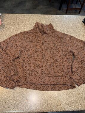 Abercrombie & Fitch soft af Cheetah Print Turtleneck Sweatshirt